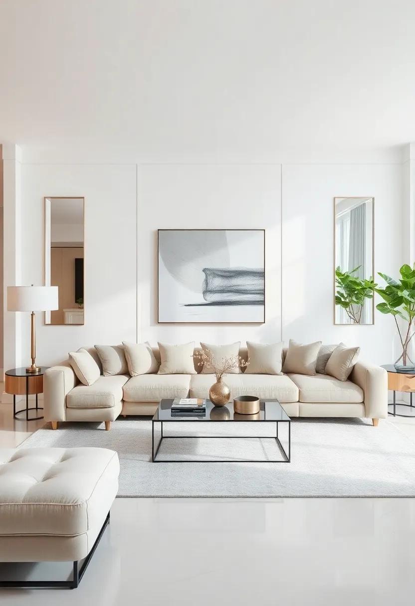 Use Mirrors to Expand space: Strategically placed mirrored accents can enhance light and make the room appear larger and more open