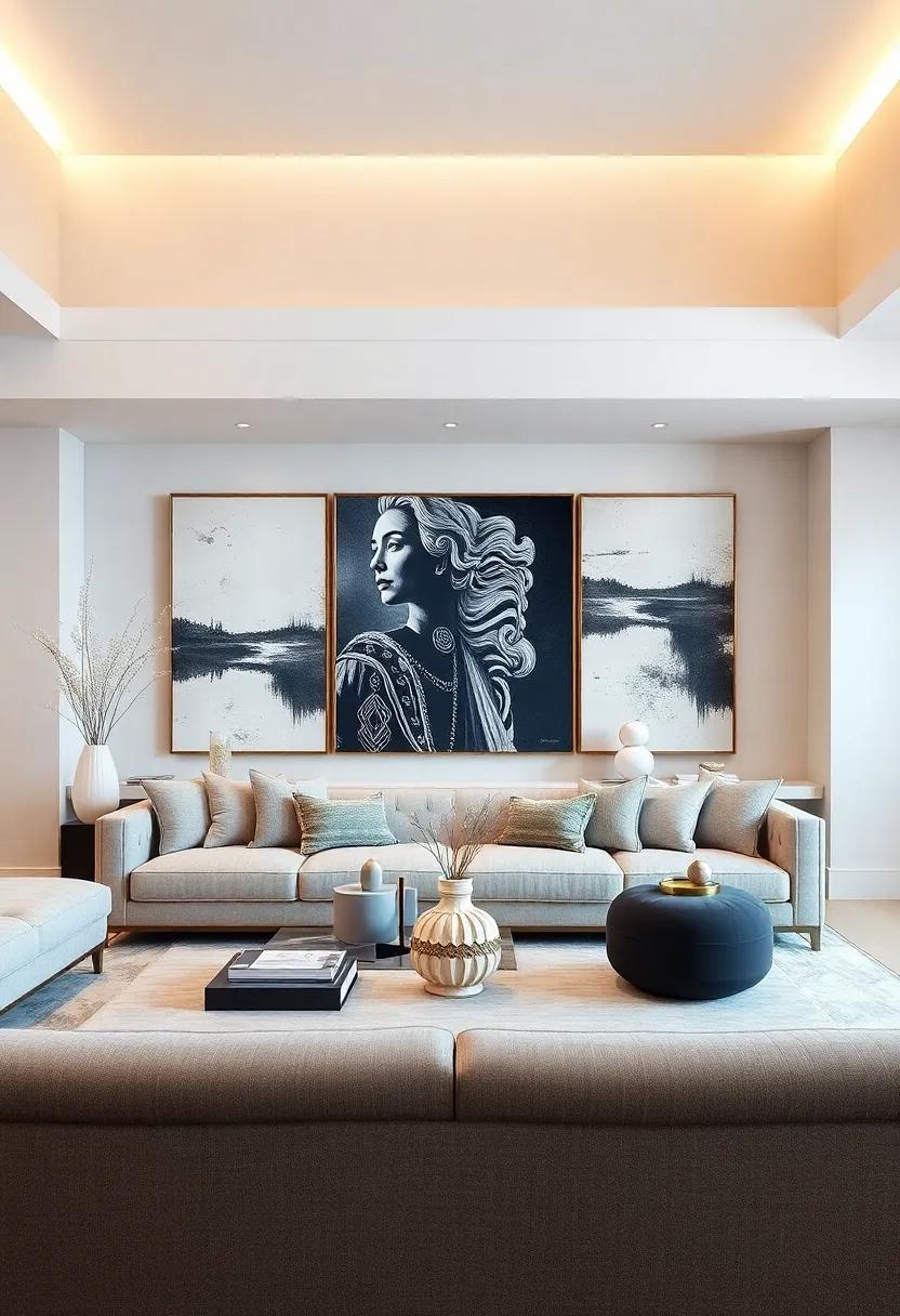 Play with Scale: Vary the sizes of decor elements, from oversized art pieces to small decorative objects, to create visual interest