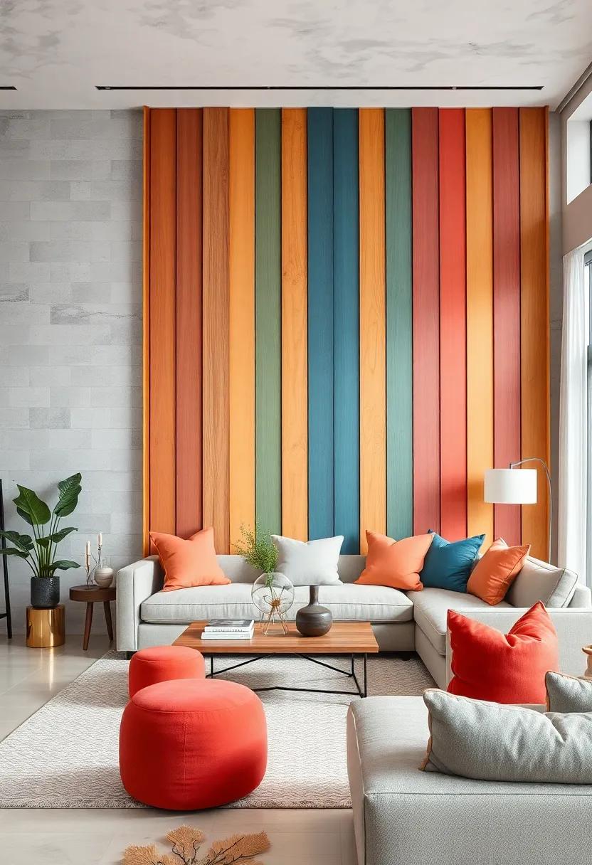 Color ‌Pop: Add a splash of ⁣color to your living room⁢ with a painted wooden partition that plays beautifully ‌against ⁤neutral tones and accentuates your decor