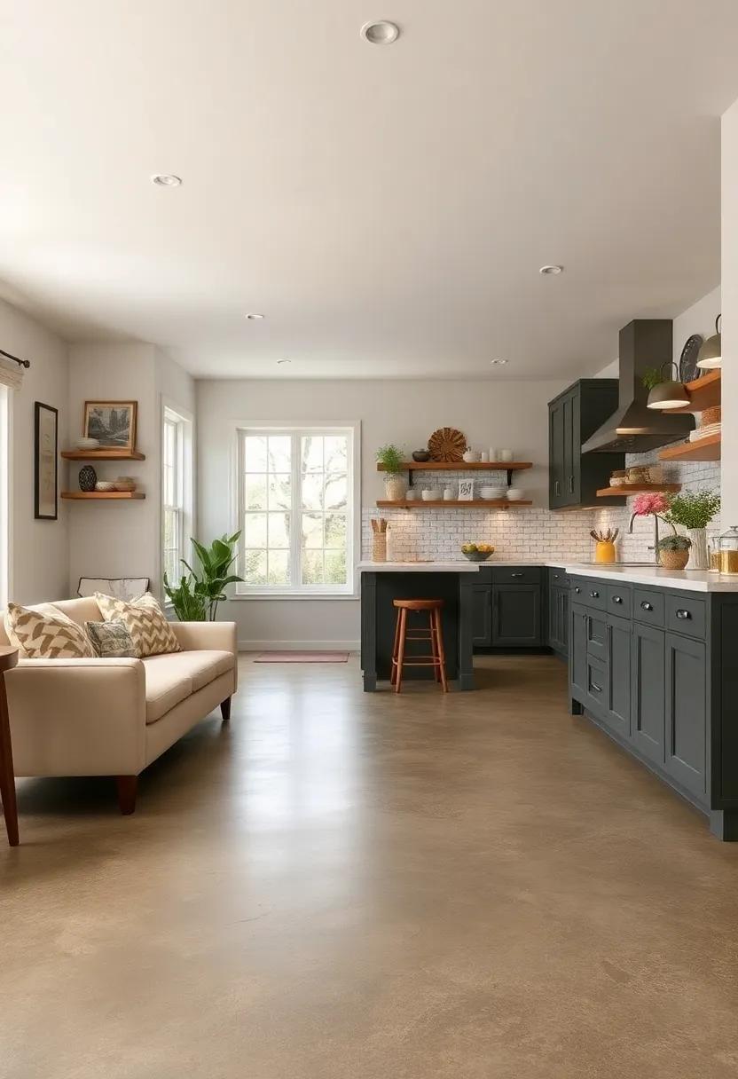 Artistic⁣ Concrete Stain Designs to Personalize Your Cottage kitchen Floors