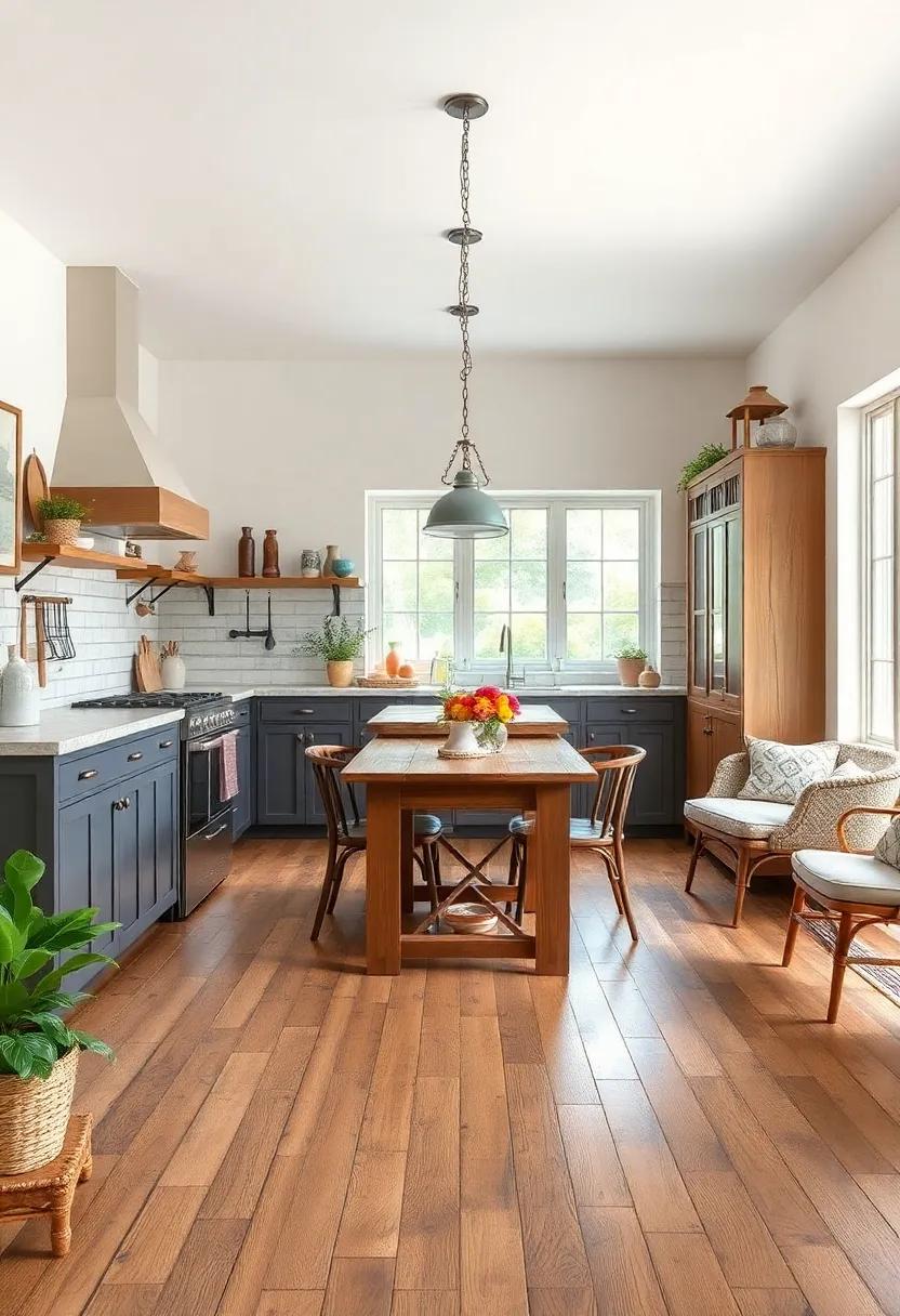 Enchanting Wooden Floor Variations for a Rustic cottage Kitchen Atmosphere