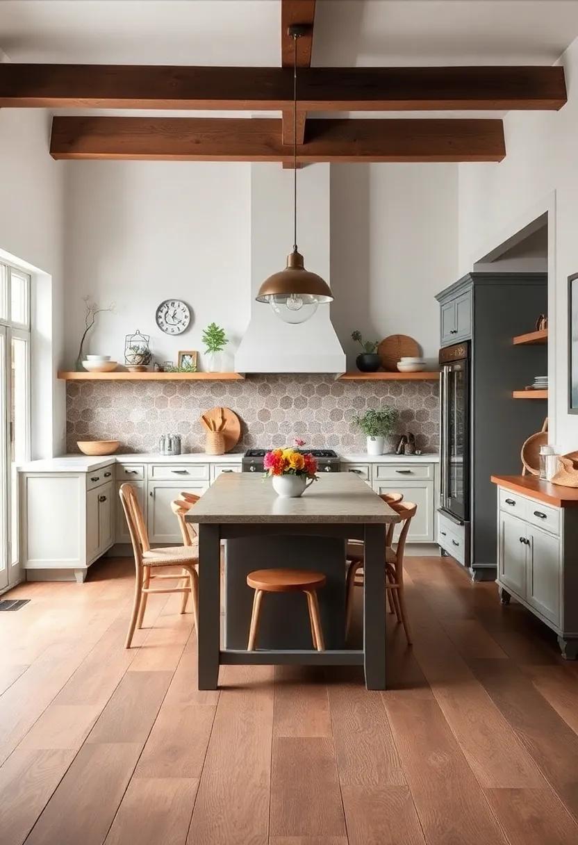 Whimsical Painted Wood Floors for a Playful ⁤Touch⁣ in Your Kitchen