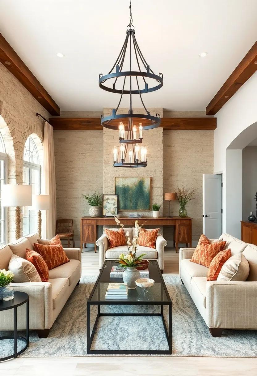 Envision a serene country-style living space where a simple, wooden bead chandelier hangs gracefully, offering ⁤a soft and cozy‍ ambiance against the backdrop of plaid fabrics⁢ and vintage accents