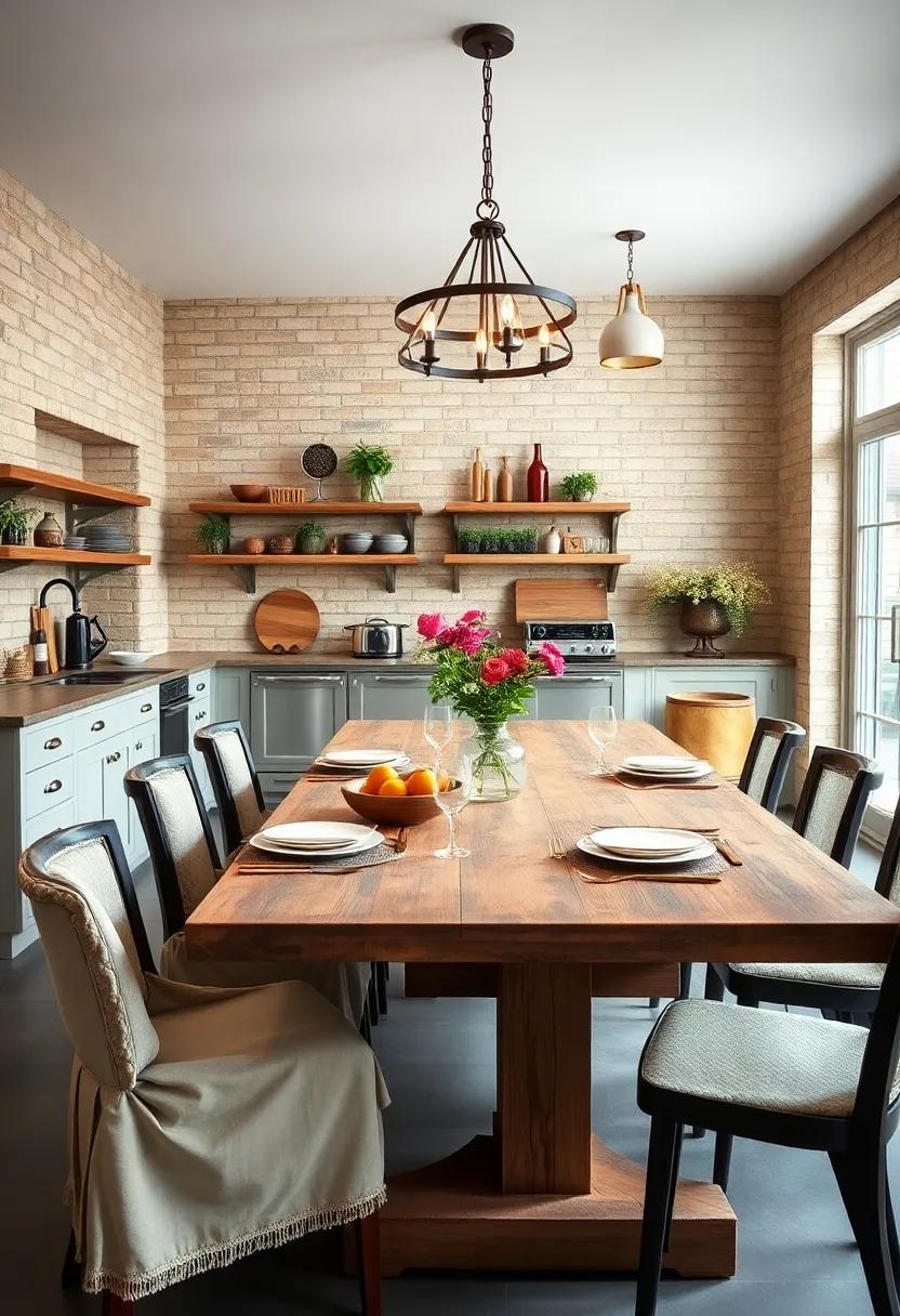 Farmhouse Table: Invest⁢ in a sturdy, rustic dining‍ table that can ⁢accommodate family gatherings and lively dinners