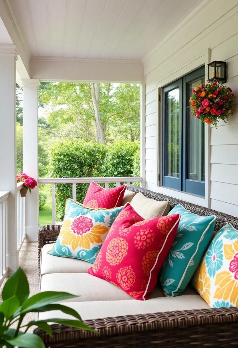 Colorful Throw Pillows: Use vibrant, patterned throw pillows in your seating area to inject personality and comfort, making the space feel lively and welcoming