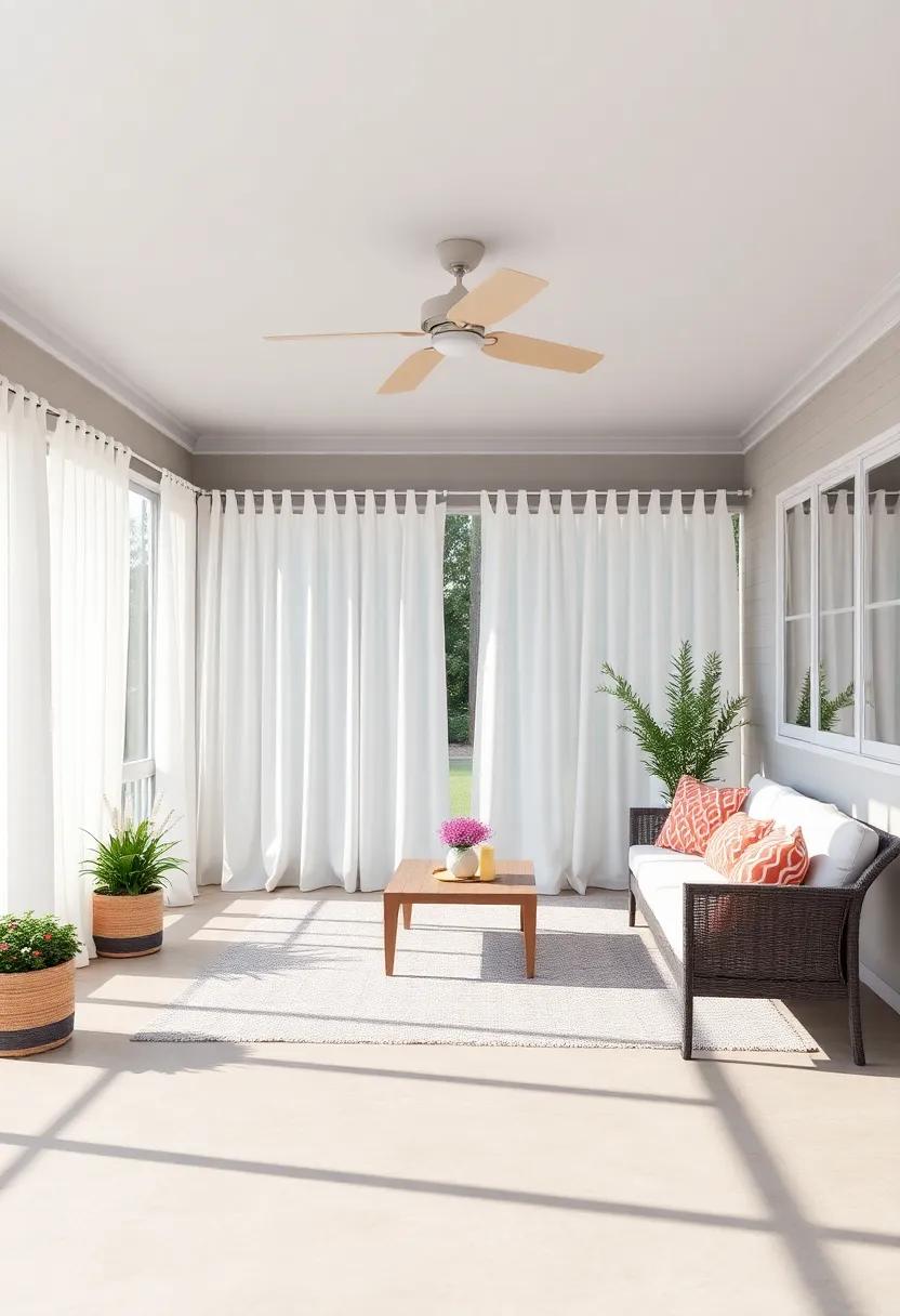 Customizable Outdoor Curtains: Utilize outdoor curtains to create privacy when needed and regulate sunlight, enabling versatile use throughout the day