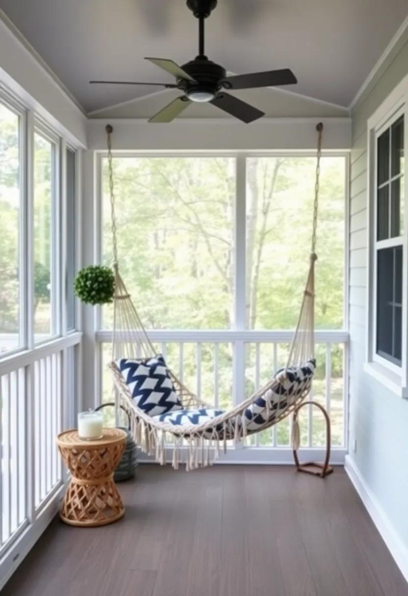 Hammocks and Hanging Chairs: Suspend a cozy hammock or hanging chair from the ceiling to add a fun element while providing the ultimate relaxation spot
