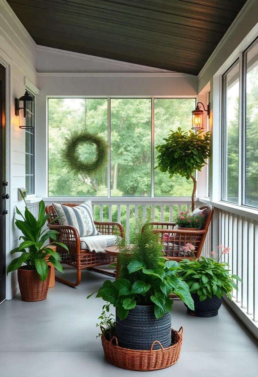 Insect-Repellent plants: Line your porch with plants known for repelling bugs,like citronella,to enhance comfort while enjoying the outdoors