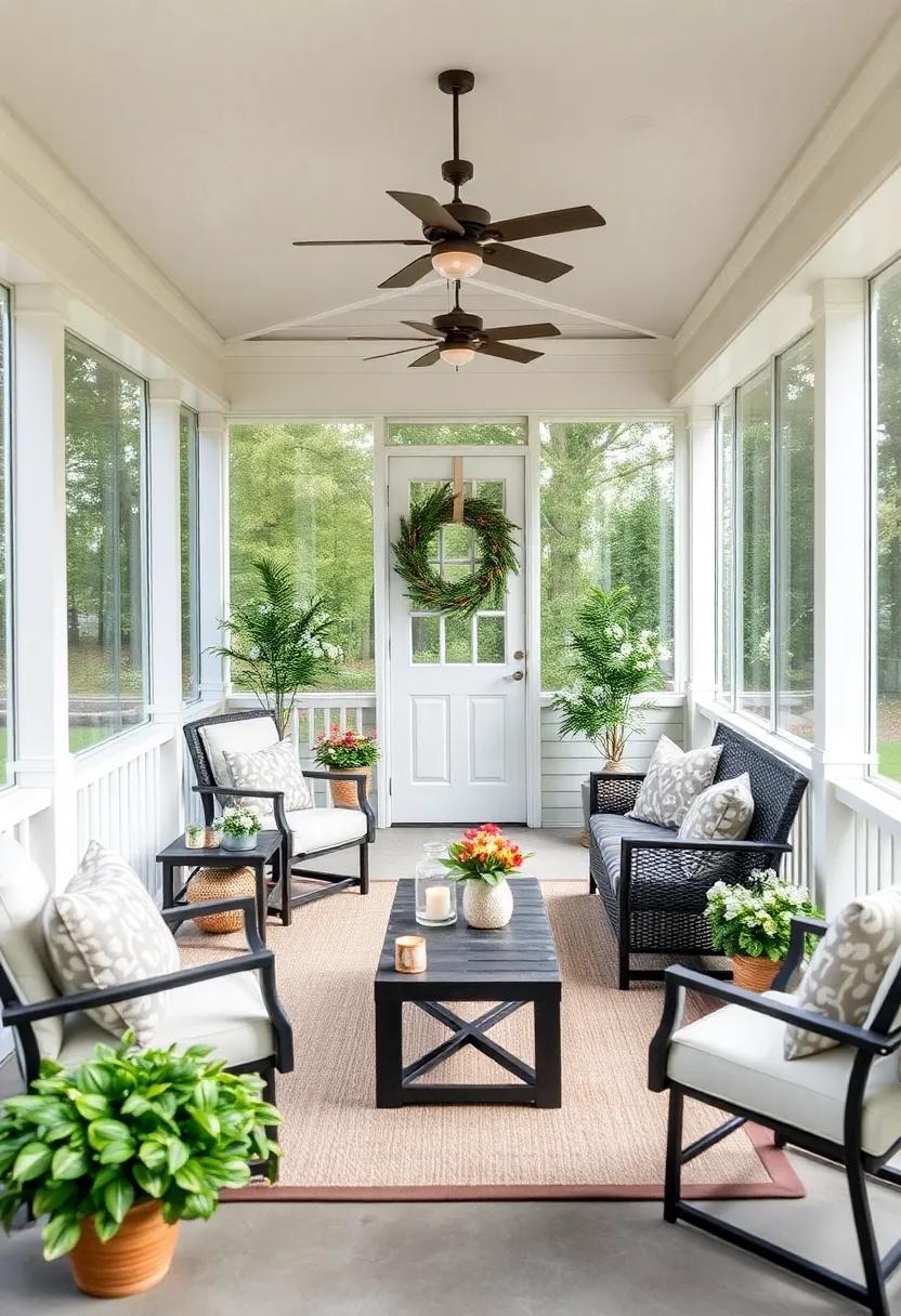 Year-Round Decor: Embrace seasonal decorations that can be easily swapped out, allowing for a fresh look on your porch no matter the month