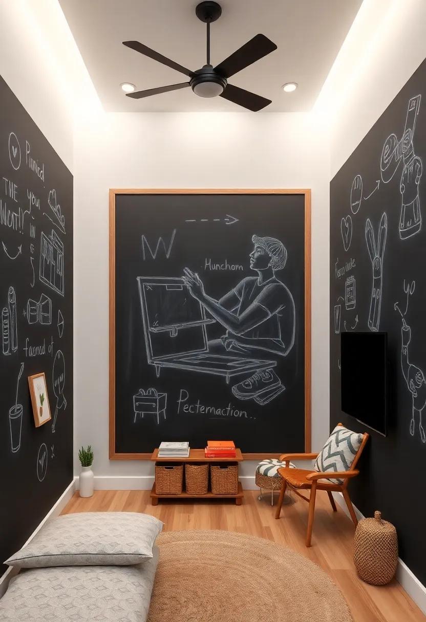 interactive Walls: Engaging with space Through Chalkboard and Art