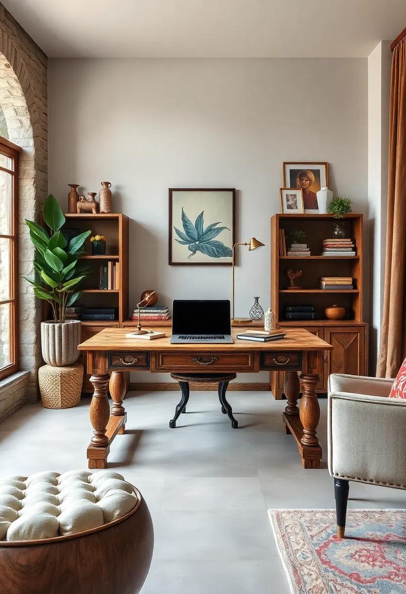 Vintage wooden Writing⁢ Desk: infuse⁢ your workspace with nostalgia by choosing a beautifully ⁤aged writing desk, complete with ‍intricate carvings and‌ a weathered finish