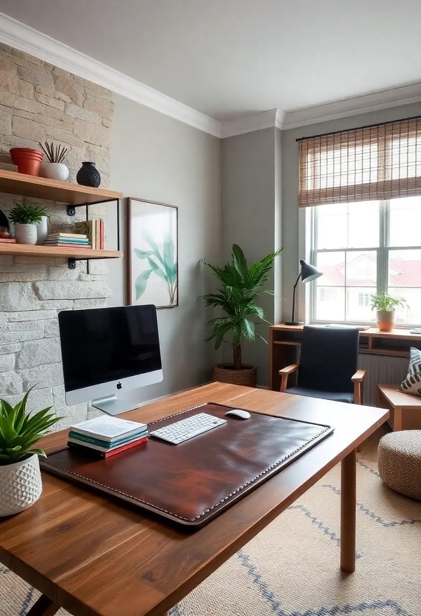 Distressed Leather Desk Pad: ​A⁤ rugged⁣ leather desk pad not only protects your ​desk surface but also adds a⁢ sophisticated element to your work area