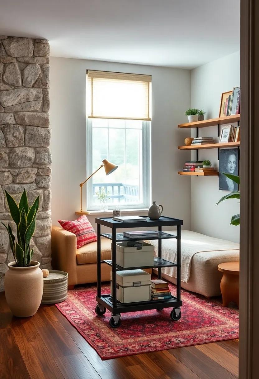 Multi-Functional Rolling⁢ cart: Opt for an industrial rolling cart that can serve as both storage ‌and a mobile workstation,perfect for those who‍ like to change things up