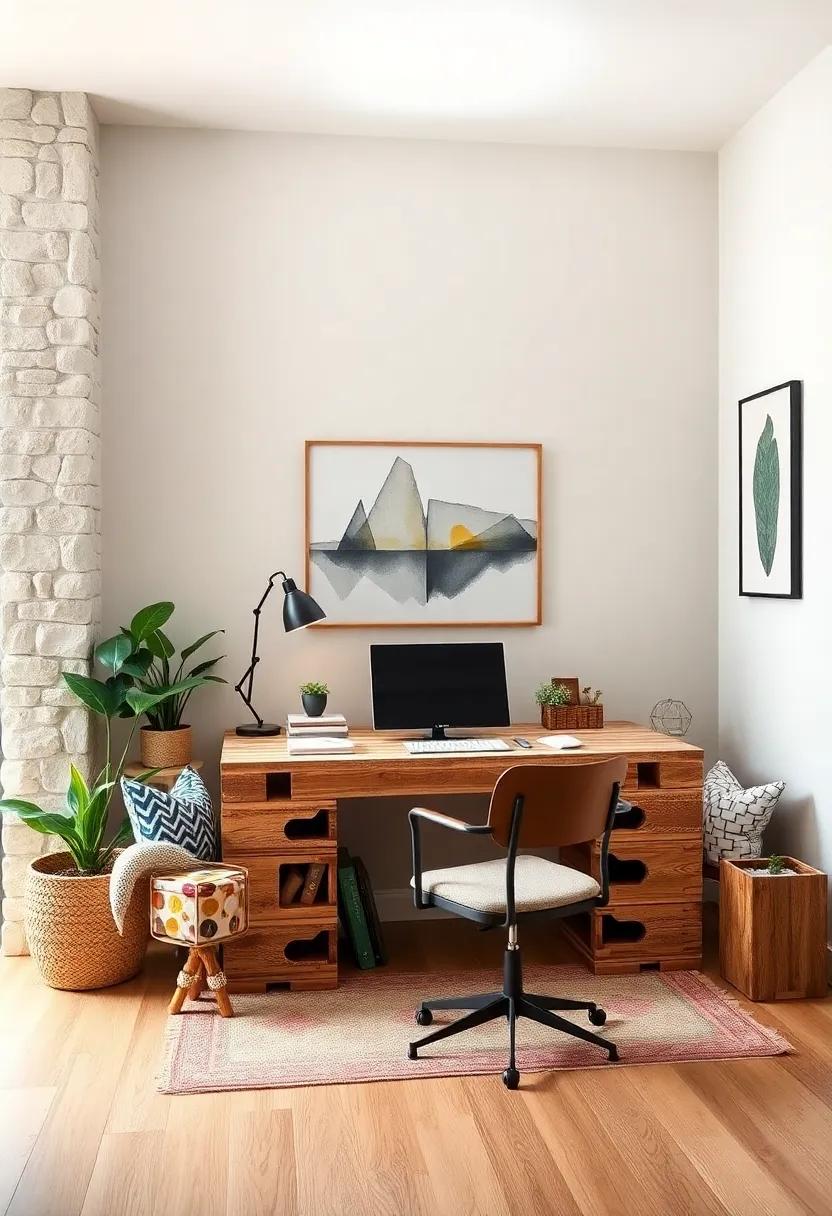 Upcycled wooden Pallet Desk: Channel your inner diyer with a desk made⁣ from upcycled wooden pallets, making a sustainable ‌yet chic statement in‍ your office