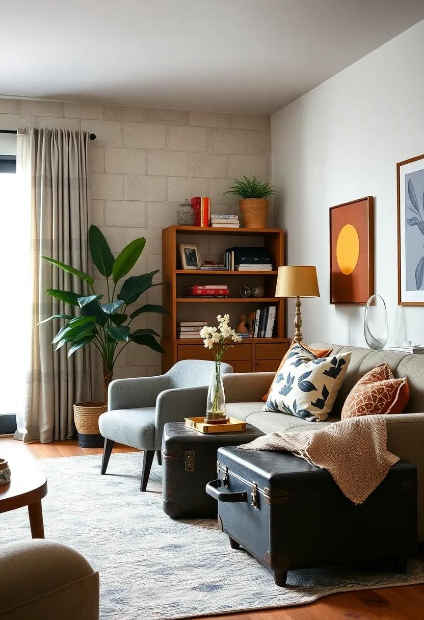 Vintage Suitcase ⁣Side Table: For a truly unique touch, ⁢use a vintage suitcase as a ‌side table, offering⁢ character‌ and a ​fun conversation piece