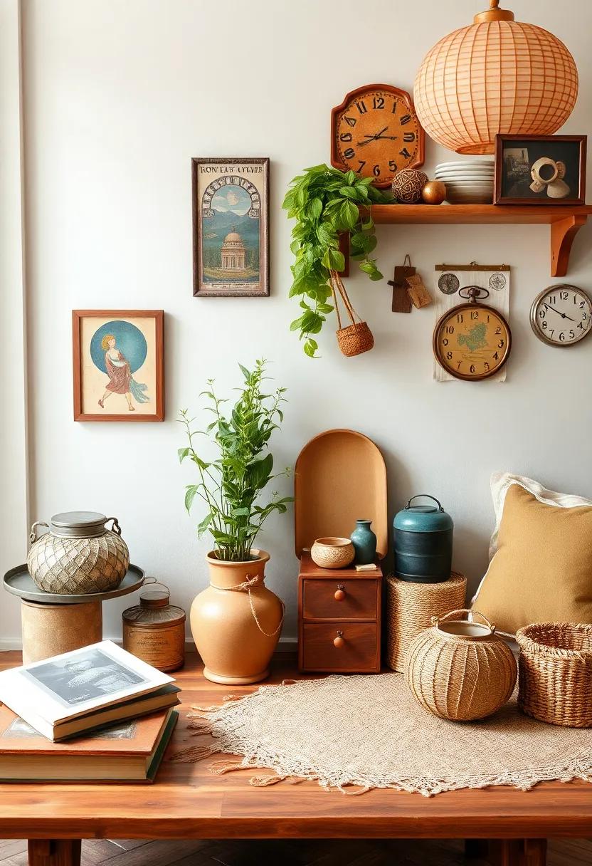 Incorporate unique vintage⁢ finds from travels: Showcase items⁣ collected during your travels, creating a⁣ narrative of your ⁤adventures through decor