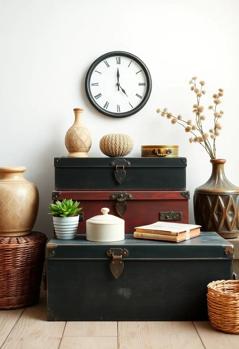 Incorporate decorative‌ vintage ⁢boxes: ​Use ‌decorative boxes to store items while⁤ adding visual interest and ​texture to your‌ decor