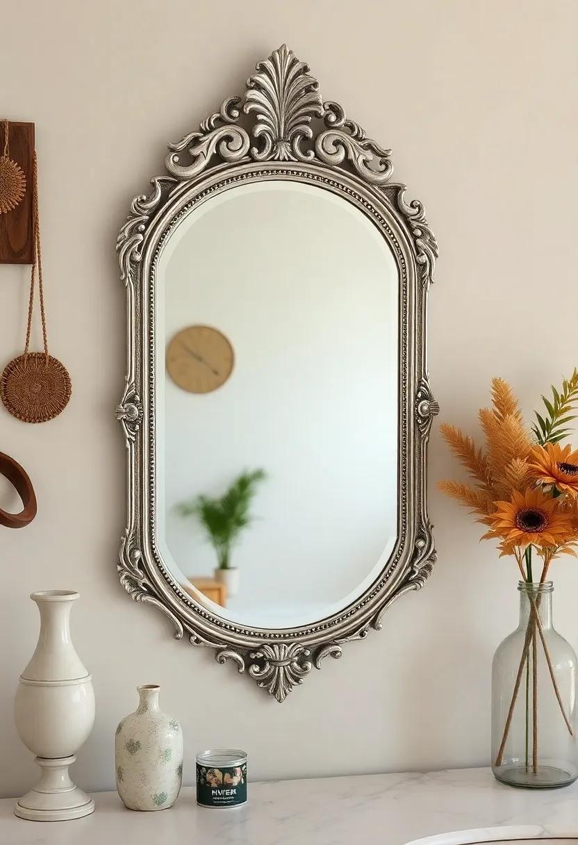 Use vintage mirrors‍ strategically:⁢ Hang‌ ornate mirrors to bring light into a room and create‍ a sense of spaciousness