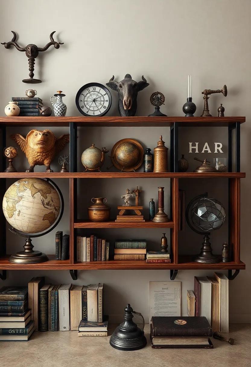 Curiosities and Oddities:⁤ Fill your ⁢shelves with intriguing curios—like taxidermy,‌ antique globes, or vintage scientific ​instruments—to spark curiosity and scholarly conversation