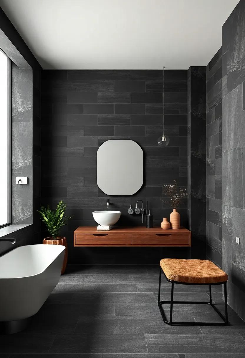 Minimalist Dreams: Streamlined Dark‍ Tiles for a Modern ⁣Look