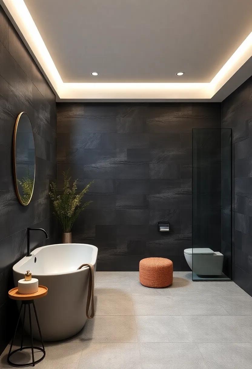 Subtle Glamour: ⁢Incorporating ⁤metallic ⁤Elements with⁤ Dark⁣ Tiles