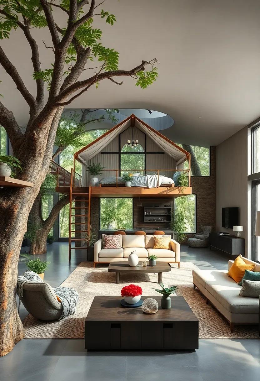 the Floating Bungalow: ⁣Suspended among the branches, this unique treehouse creates the illusion of floating in‌ the air, providing a peaceful and surreal experience