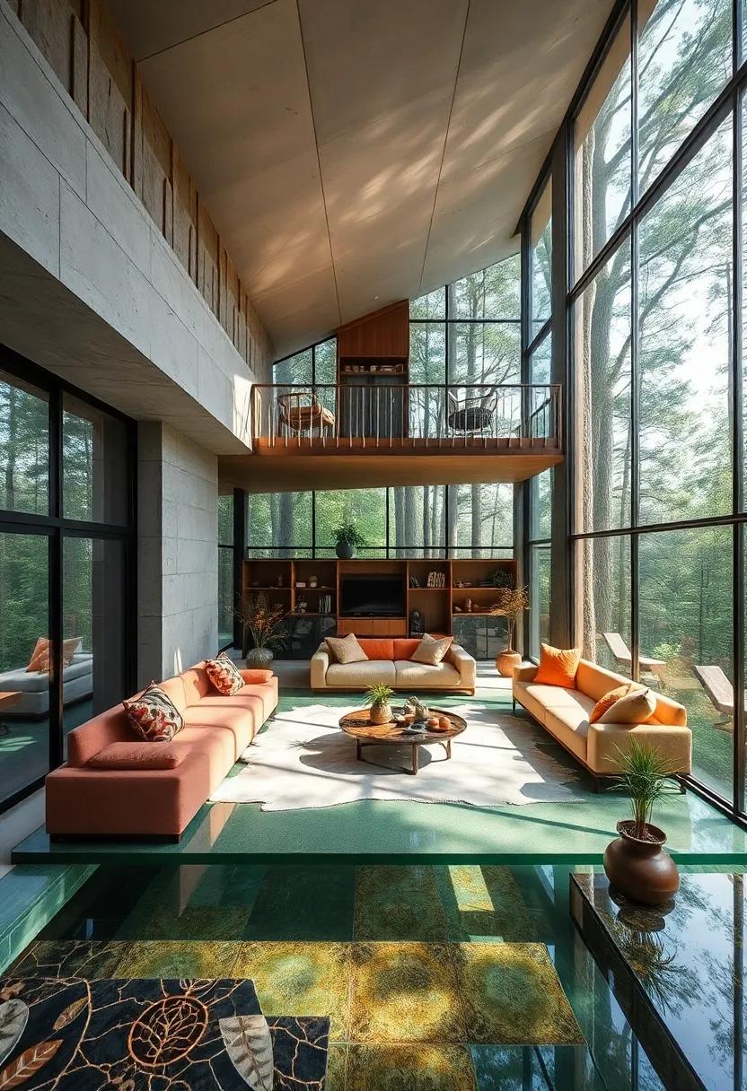 The Floating ‍Lounge: A ⁢contemporary retreat with a transparent floor and surrounding glass walls, creating an ethereal atmosphere that enhances the surrounding forest experience