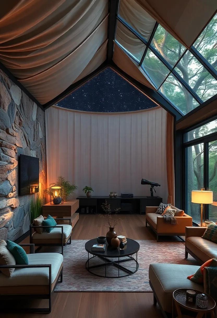 The Night Sky Observatory: Equipped with a retractable roof and telescope setup, this treehouse invites stargazers to connect with the cosmos from within the trees