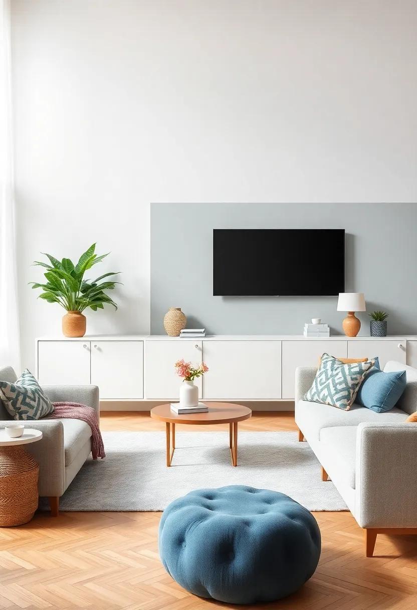 Play with Scale: Experiment with different sizes of furniture and decor items to create a dynamic and visually appealing space