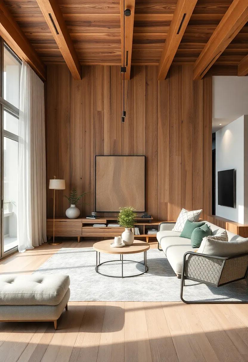 Mix Textures: layer different materials like wood, metal, fabric, and glass to create depth and interest in your living area