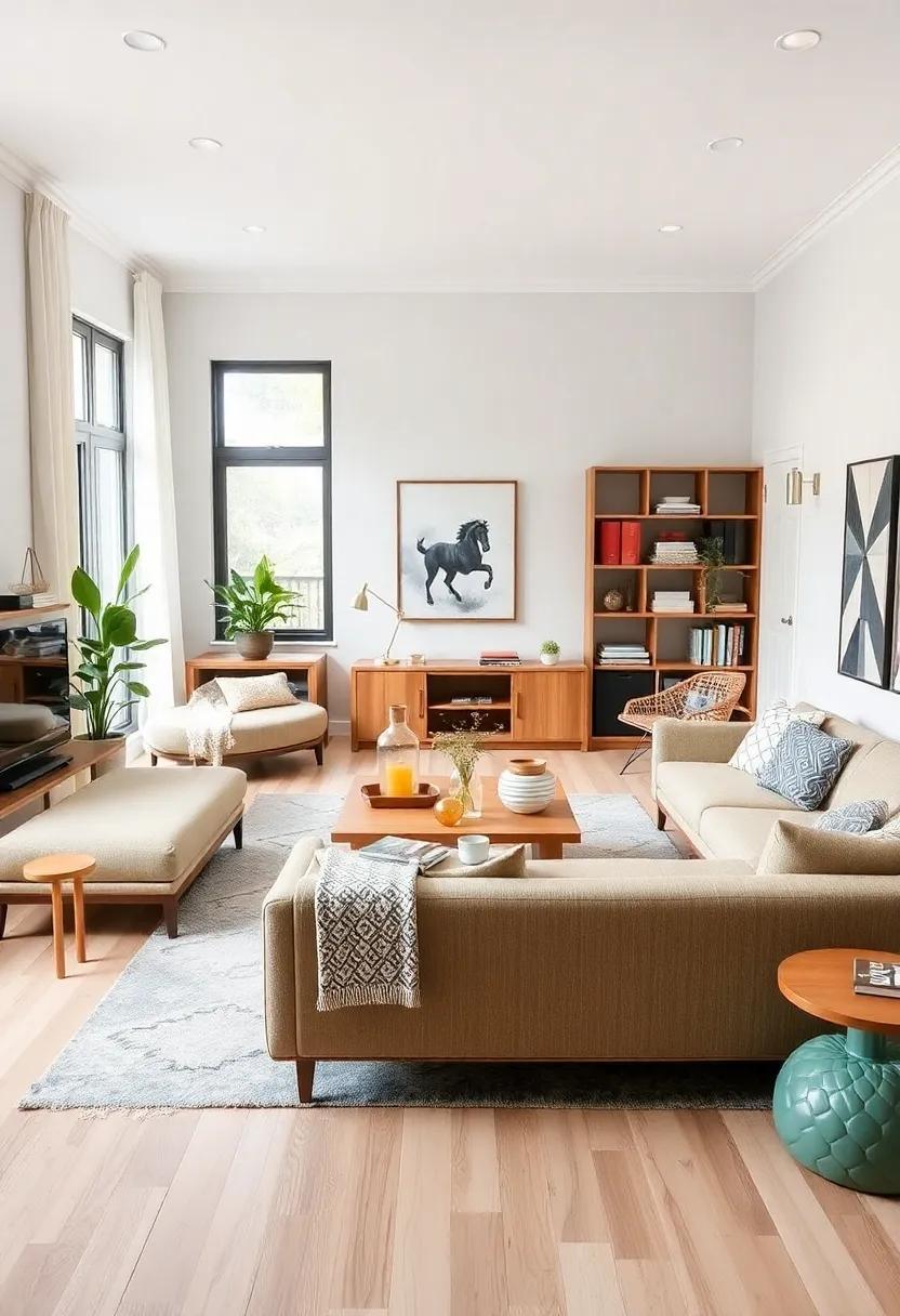 Keep It Flexible: Arrange furniture in a way that allows for easy reconfiguration for gatherings or quiet nights, making your space adaptable