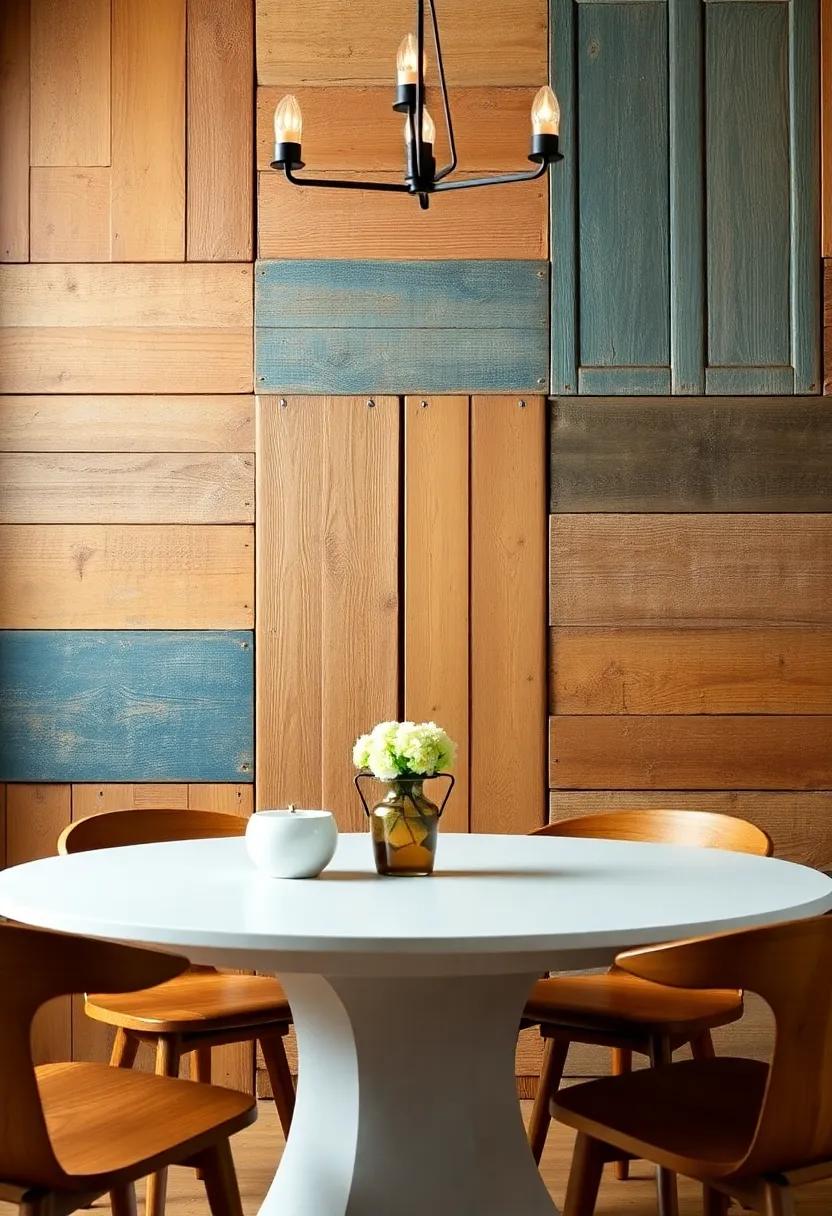 Upcycled Wonders: utilize reclaimed materials such as old doors or pallets to create a unique and eco-friendly accent wall that tells a story