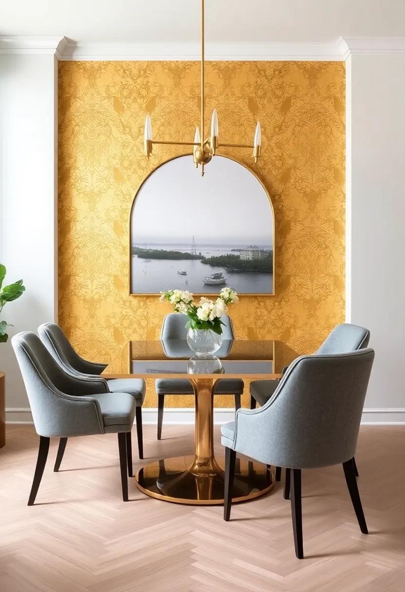 Metallic Accents: Incorporate a metallic paint finish or gold leafing to create an opulent look, ensuring your dining area shines during evening gatherings