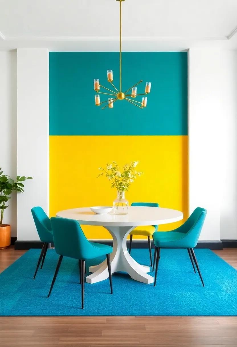 Bold and Bright: Opt for a vibrant paint color like deep teal or sunny yellow to create an eye-catching focal point that sparks conversation
