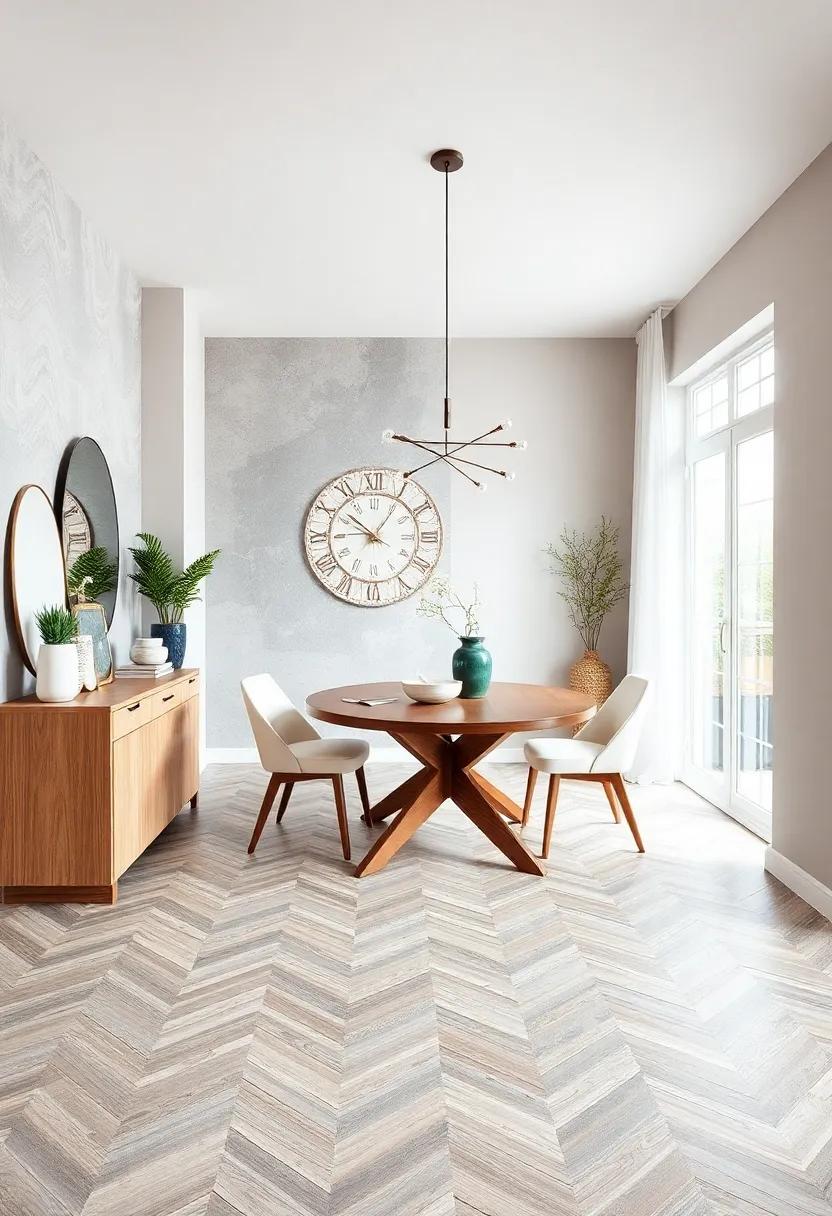 Juxtaposing Different Materials for an Eclectic Dining Room Look