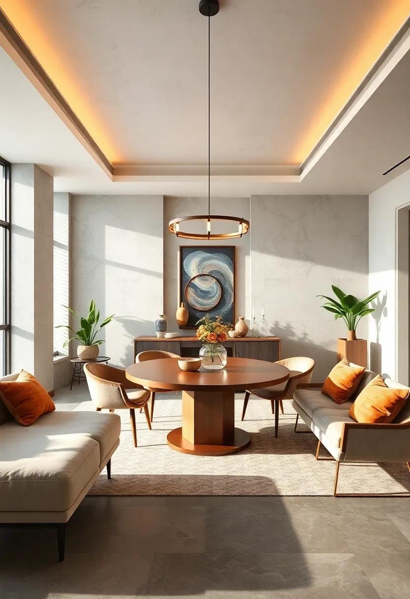 Experiment with Table Shape: Round tables encourage conversation, while rectangular tables can optimize longer spaces; choose what best fits your needs