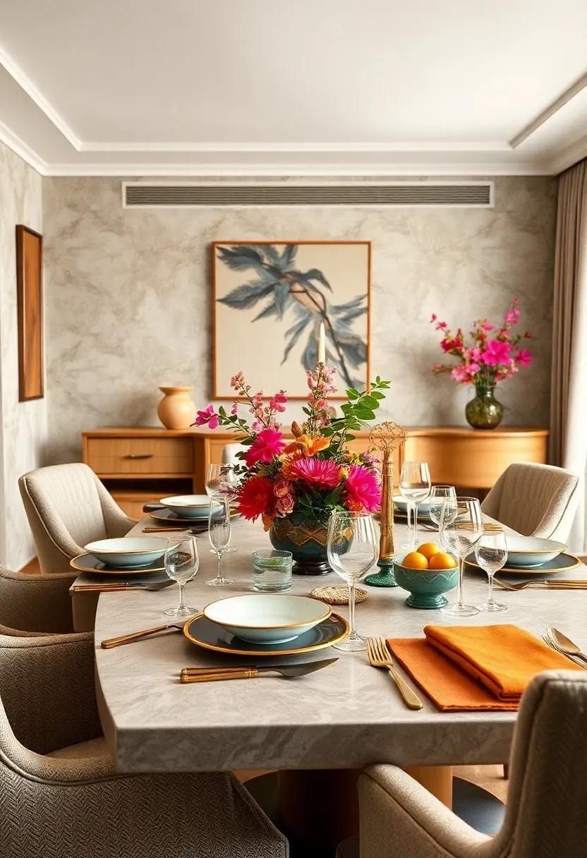 Edible Decorations: Incorporate edible elements like fruit, herbs, or flowers into your decor for an enticing and interactive centerpiece