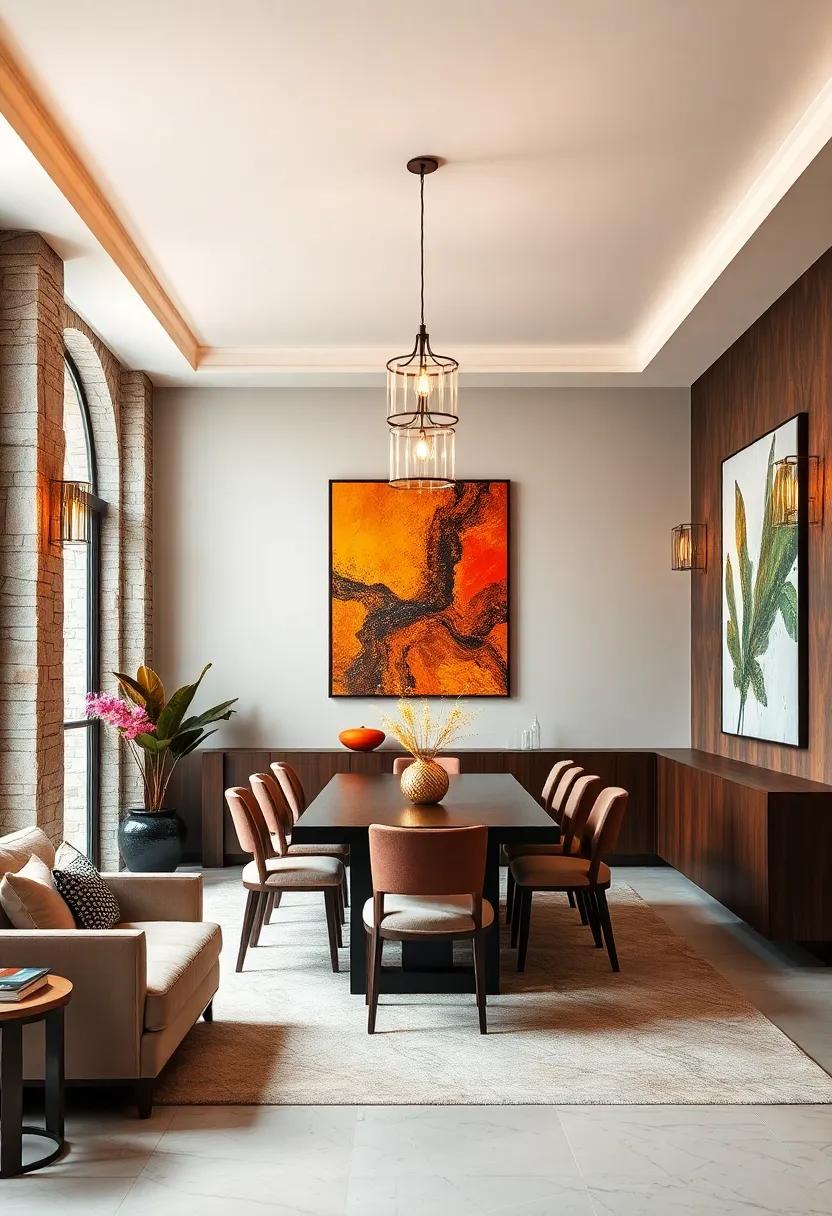 Lighting as Art: Incorporate stunning pendant lights or sconces that ​not only‍ illuminate but also​ serve as artistic⁢ focal points on your​ walls