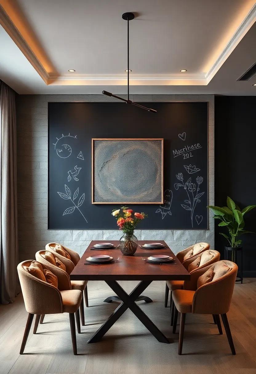 Playful Chalkboard: ​Designate a wall for ⁢chalkboard paint where you can ⁢doodle or write messages,adding an interactive element to your dining experience