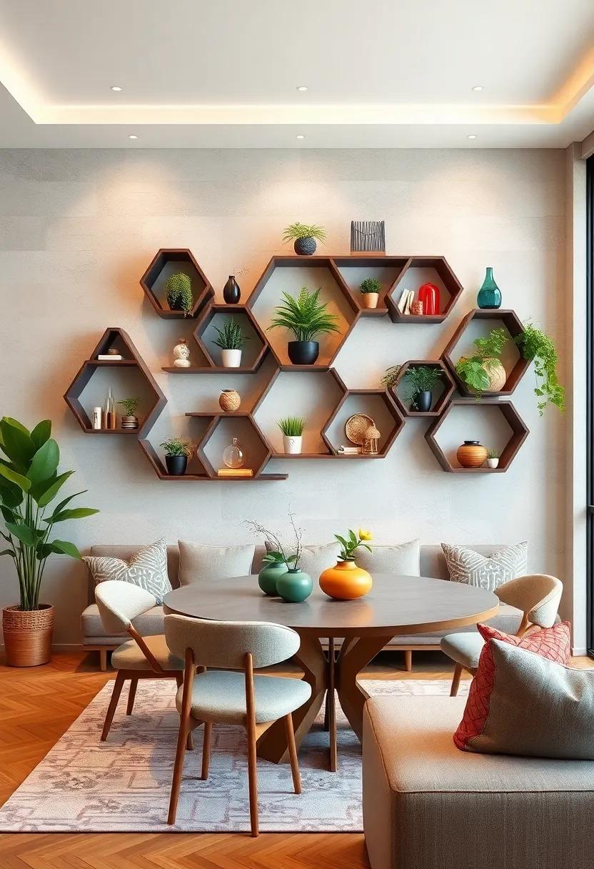 Geometric Inspirations: Incorporate ‍hexagonal ⁤or triangular shelves‍ to create an ‌eye-catching arrangement filled with plants and ‍decor