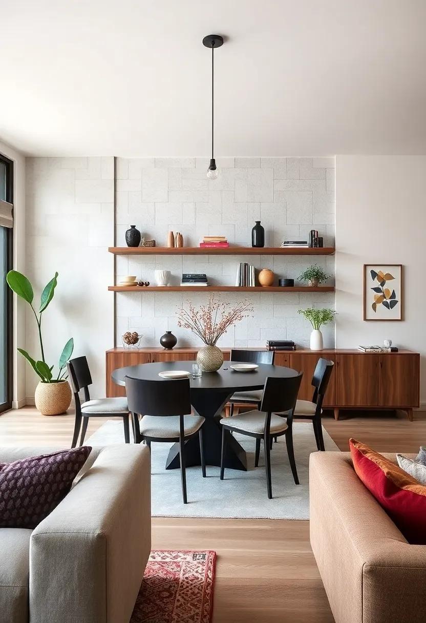 Open Concept Bliss: Seamlessly​ integrate shelves into an⁤ open dining-living area to create a cohesive ⁣flow​ between⁤ spaces