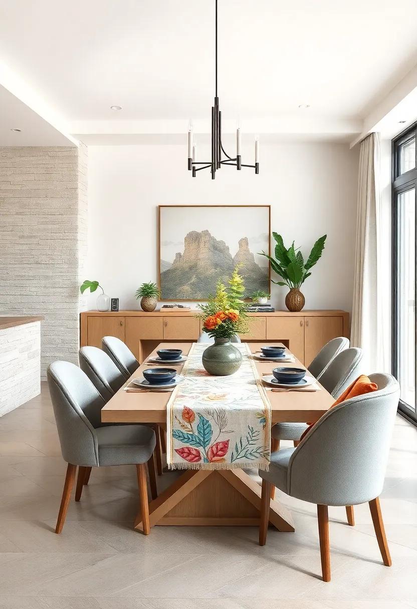 Design a Customized Table Runner: Sew or paint a unique table runner that reflects your personality and seasonal themes for a refreshing dining experience