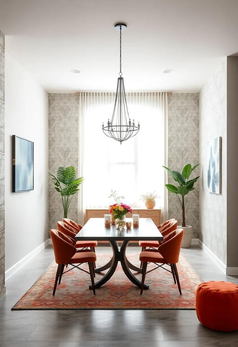 Transform Your walls with removable Wallpaper: Add pattern and style to your dining room walls with removable wallpaper that’s easy to change when you want a new look