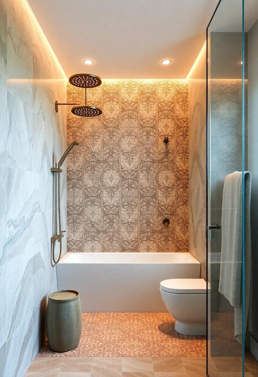 Artistic Tile Work: Use intricate tile ​designs in the shower area ⁣to complement your dual showerheads and add character⁢ to your bathroom