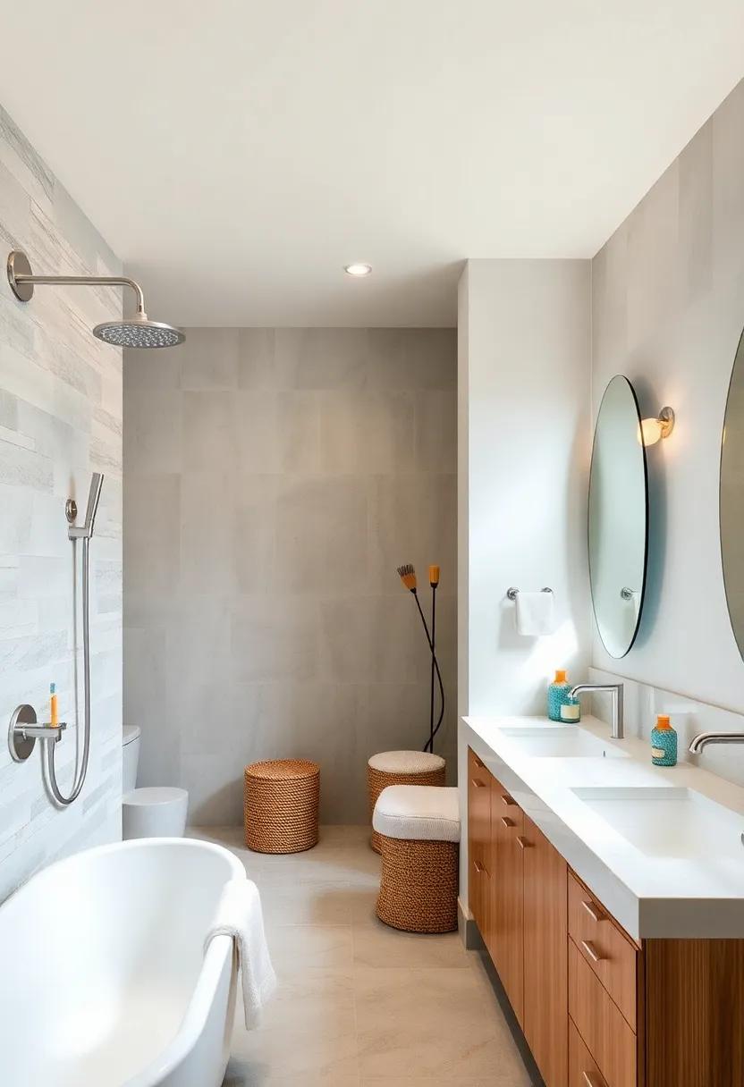 Coastal Inspiration: Use shades of blue and sandy hues ⁣paired ‌with dual showerheads to evoke ⁢a beachy,coastal vibe in your bathroom