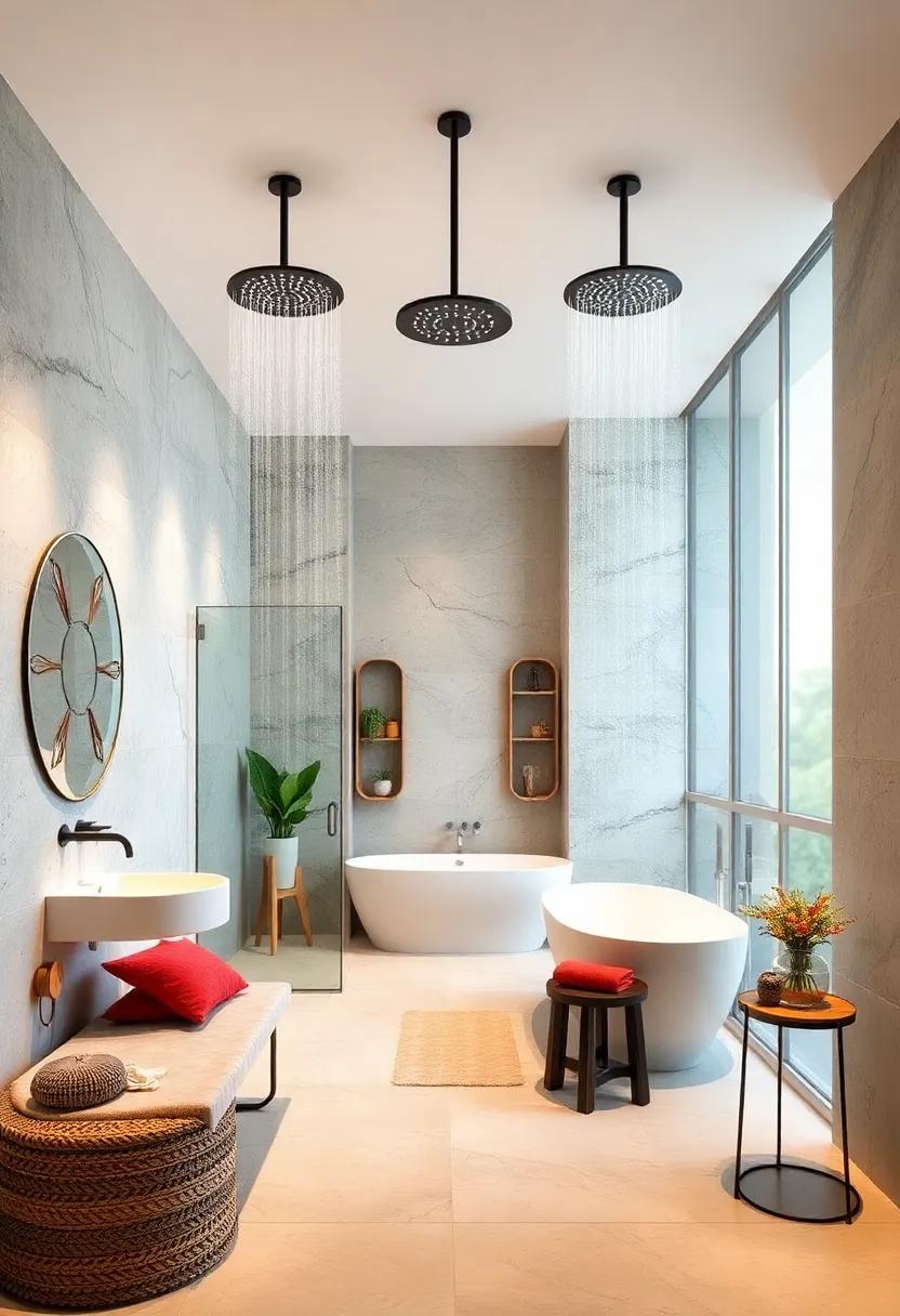 Monsoon Magic: ‍Install multiple rain showerheads positioned at different angles for a unique and immersive monsoon experience all​ year round