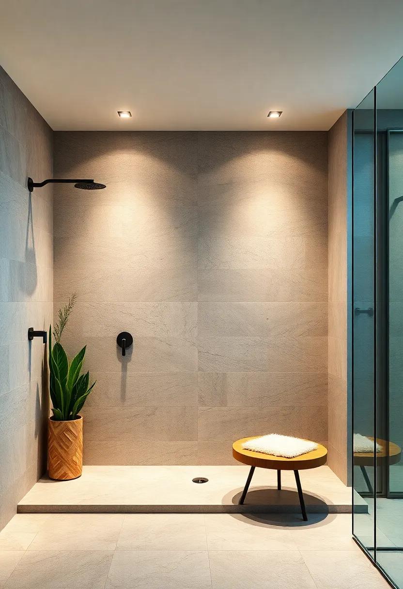 Privacy Meets Luxury: Design a secluded shower nook featuring dual ⁢showerheads, providing both⁢ privacy‌ and ⁣a luxurious experience