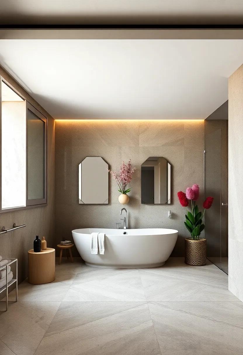 Understated Glam: Incorporate subtle metallic accents in your dual‌ showerhead designs for a touch of glam without overwhelming the space