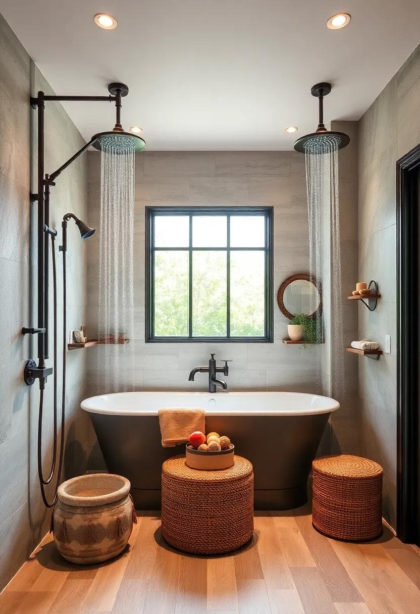 Vintage Vibes: ⁣Enhance your bathroom with rustic charm by combining ⁣vintage-style showerheads with classic fixtures and antique-inspired decor