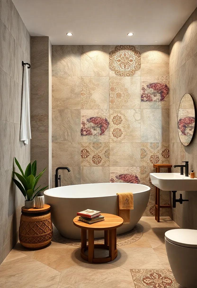 Cultural Tapestry: Mosaic tiles featuring intricate patterns inspired by global cultures add a studious and rich depth to your design narrative